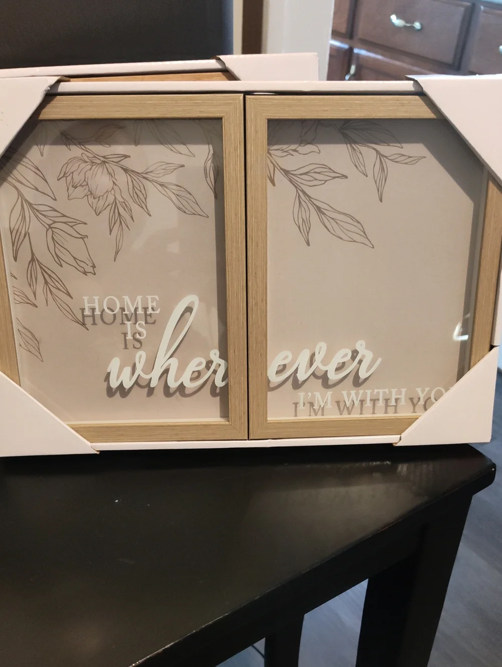 Framed 'Home is Wherever I'm With You' Wall Decor $10X 2